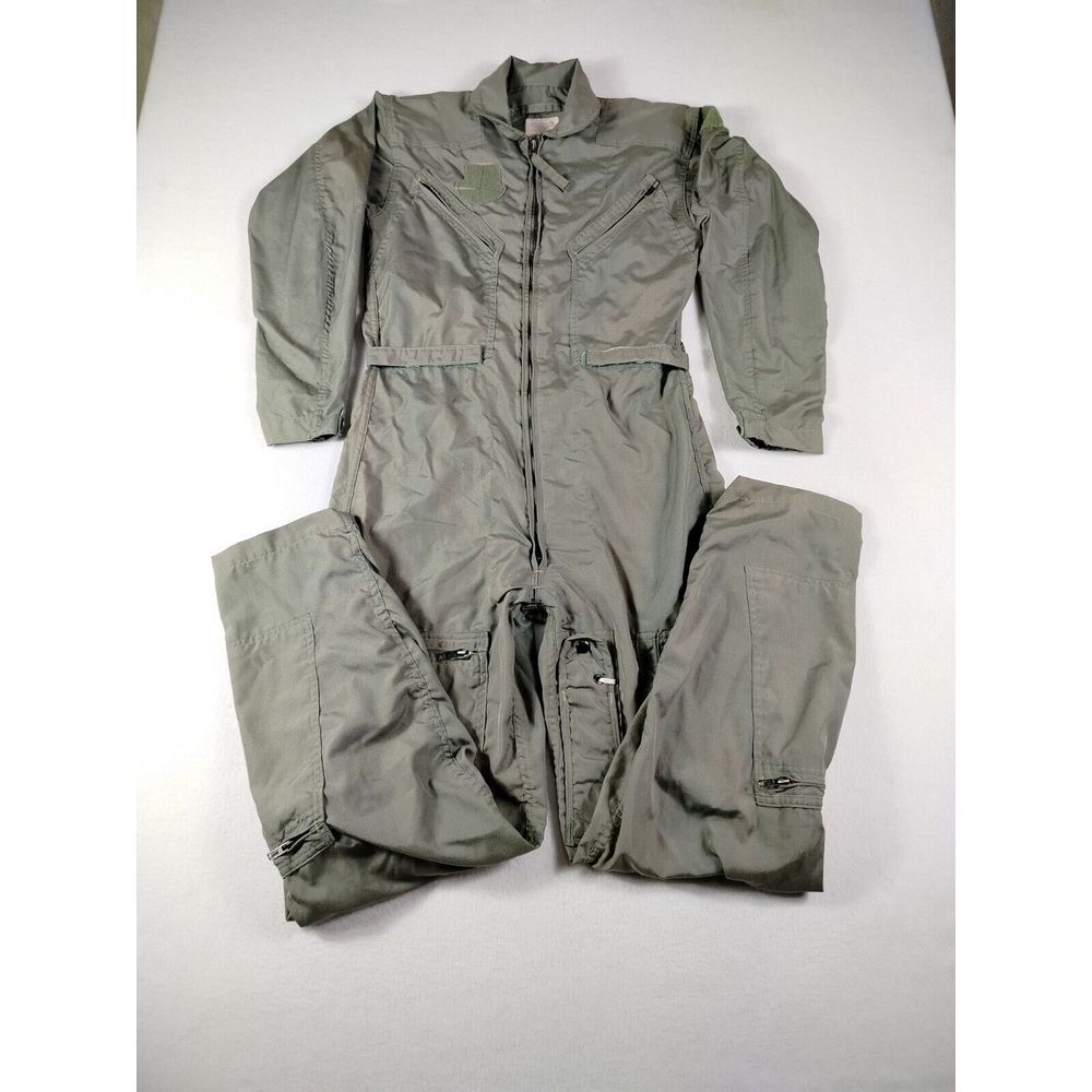 Military Pilot Coveralls Men's 38L‎ Green Vintage 1985 USAF Fire Resistant
